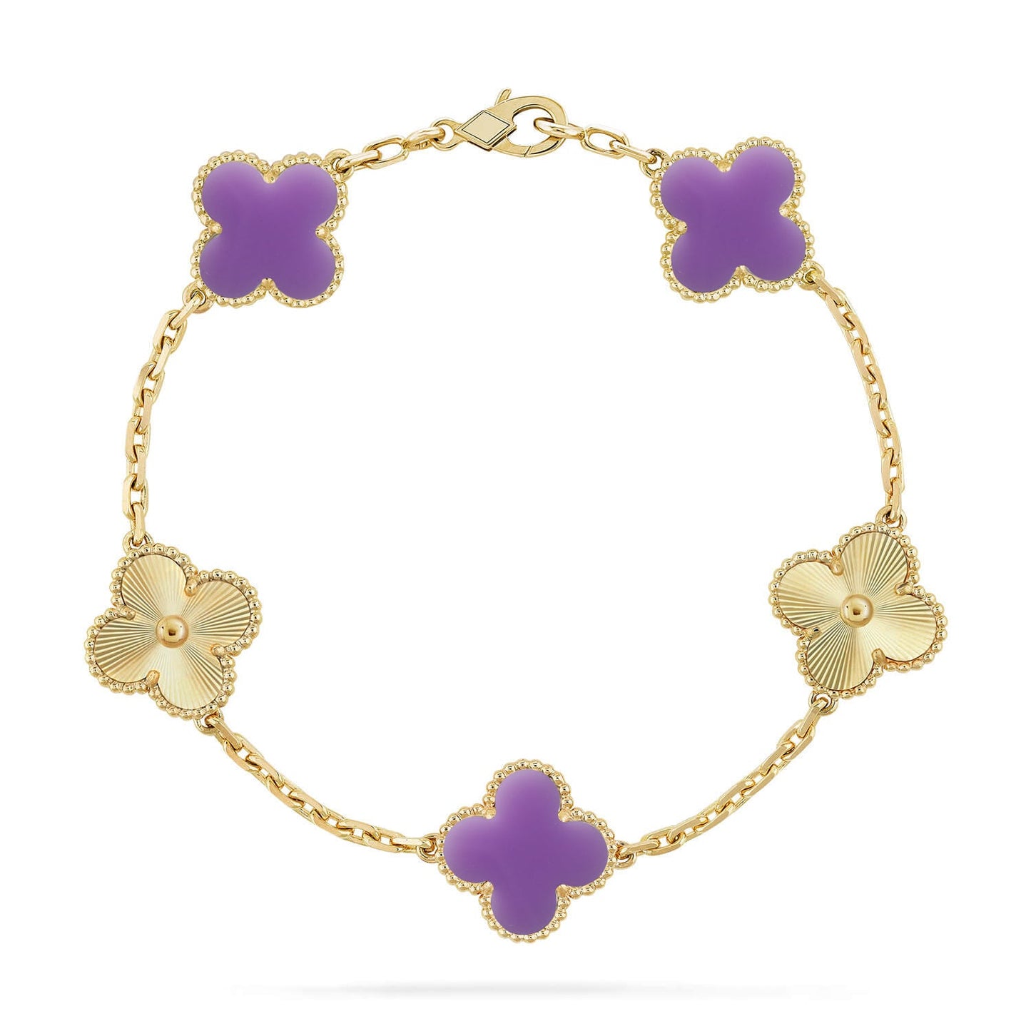 [Vicky]CLOVER 5 MOTIF LIGHT PURPLE BRACELET COLLECTION