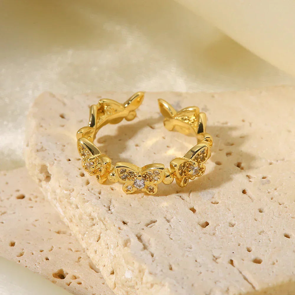 [Royal Vicky]Colleen Butterfly Gold Ring