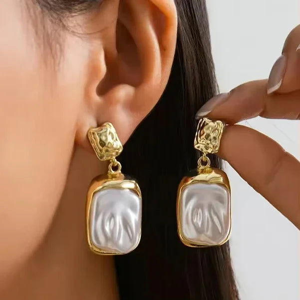 [Royal Vicky]Brittany Freshwater Pearl Slate Earrings
