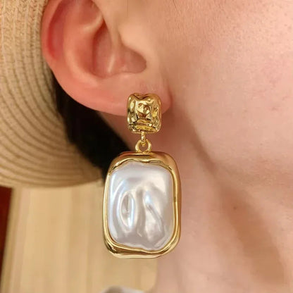 [Royal Vicky]Brittany Freshwater Pearl Slate Earrings