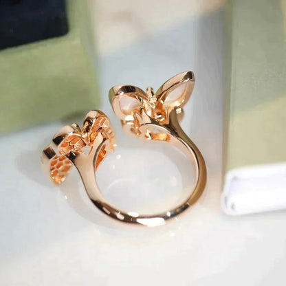 [Vicky]ZWILLINGS-SCHMETTERLINGS-DIAMANT-MOP-RING