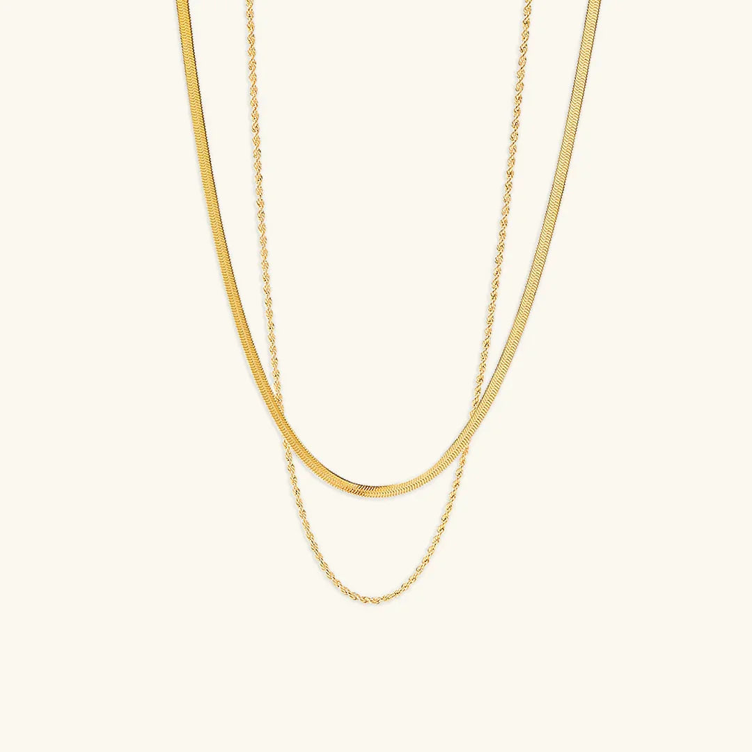 [Royal Vicky]Hailey Layered Gold Chain Necklace
