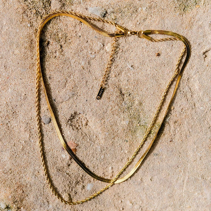 [Royal Vicky]Hailey Layered Gold Chain Necklace