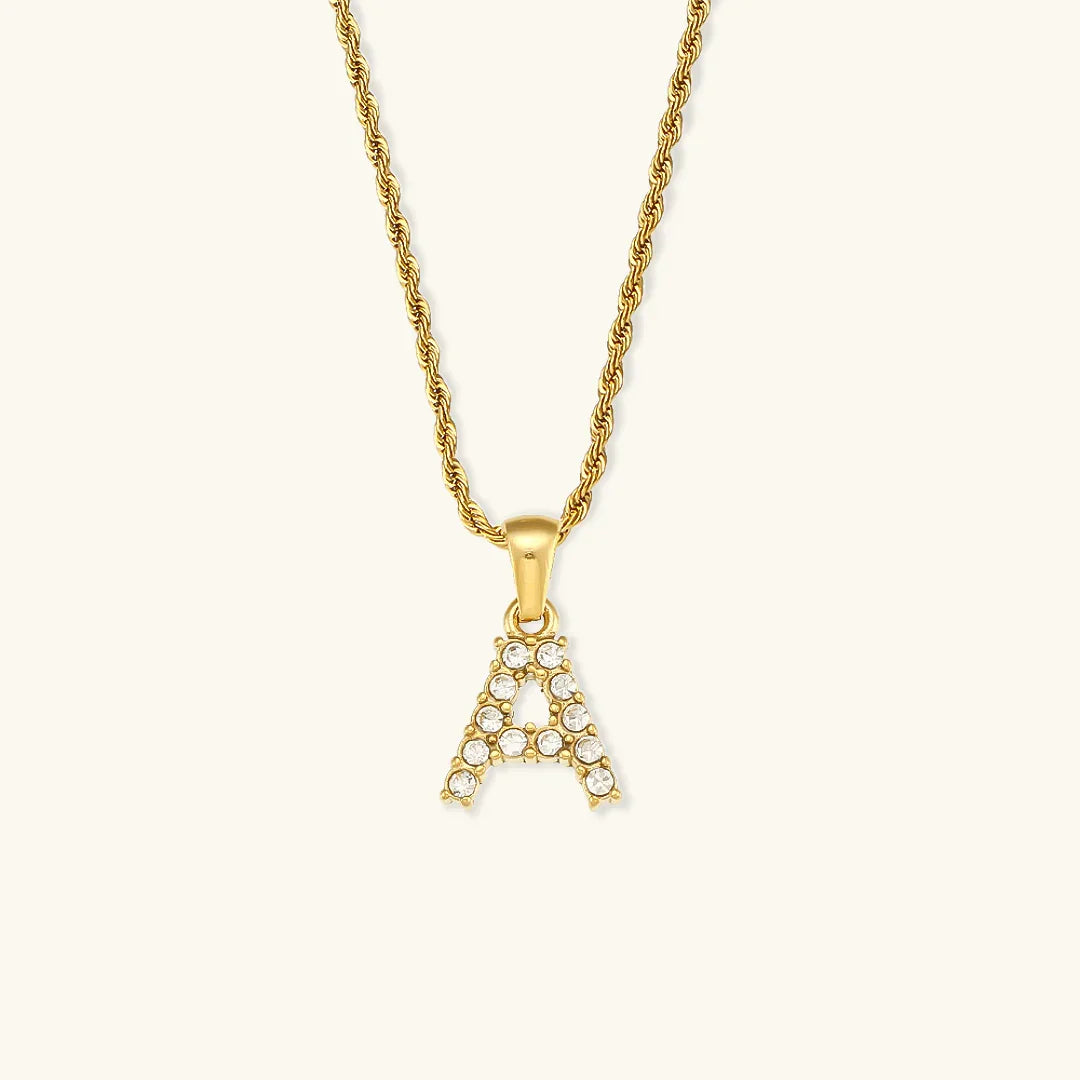 [Royal Vicky]Maeve Letter Initial Diamond Necklace
