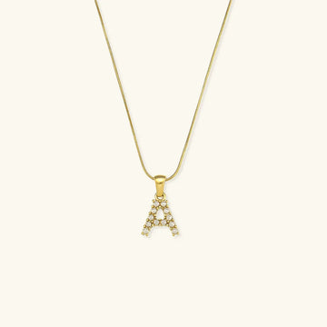 [Royal&Vicky]Augustine Initial Letter Pearl Necklace