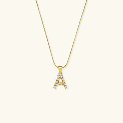 [Royal Vicky]Augustine Initial Letter Pearl Necklace