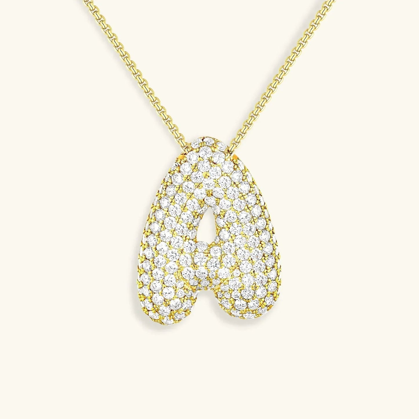 [Royal Vicky]Bubble Initial Diamond Necklace