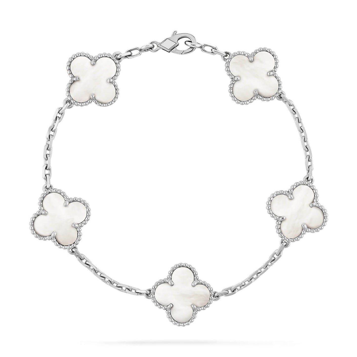 [Vicky]CLOVER SILVER MOP 5 MOTIF BRACELET