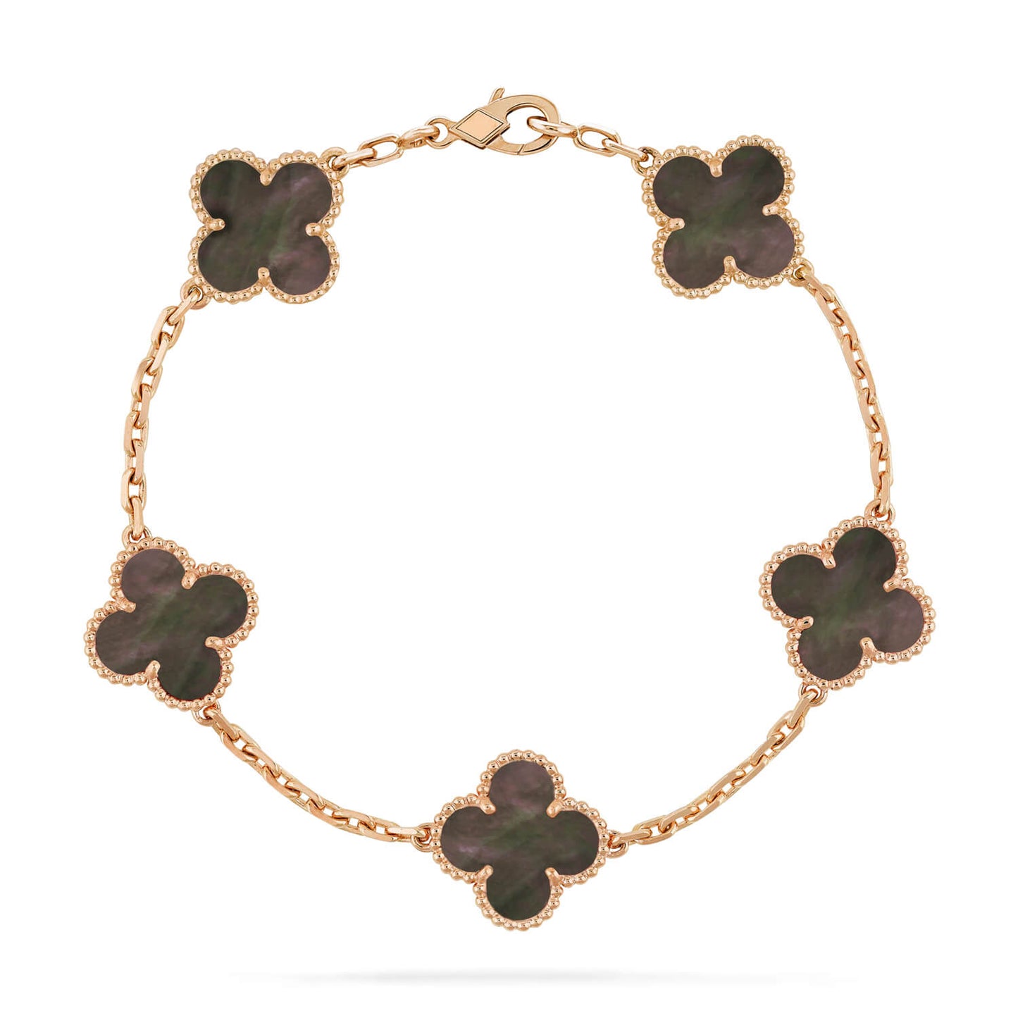 [Vicky]CLOVER 5 MOTIF GRAY MOP  BRACELET