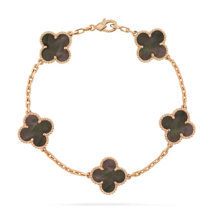 [Vicky]CLOVER 5 MOTIF GRAY MOP  BRACELET