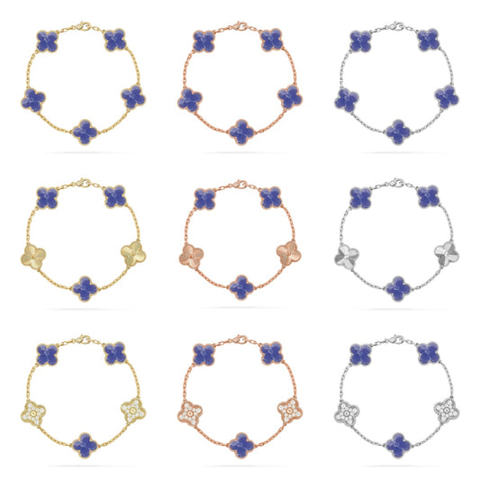 [Vicky]CLOVER 5 MOTIF BLUE VEINS BRACELET COLLECTION