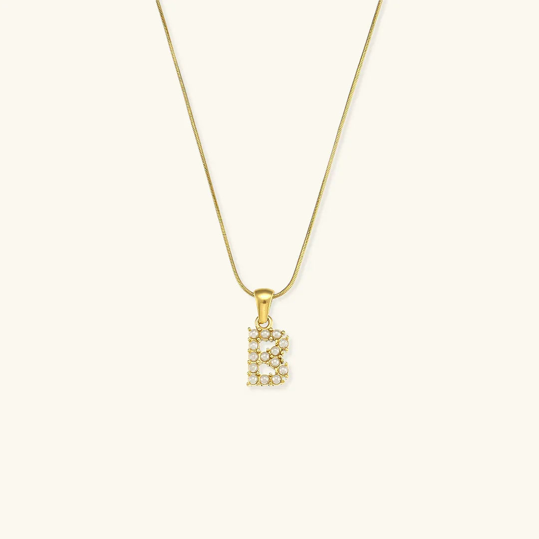 [Royal Vicky]Augustine Initial Letter Pearl Necklace