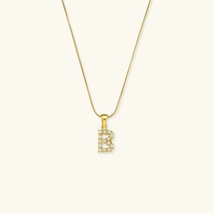 [Royal Vicky]Augustine Initial Letter Pearl Necklace