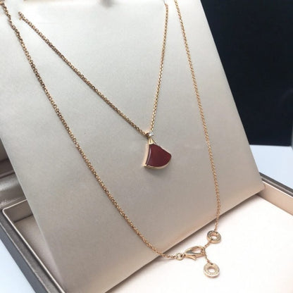 [Vicky]DREAM NECKLACE CARNELIAN 1 DIAMOND