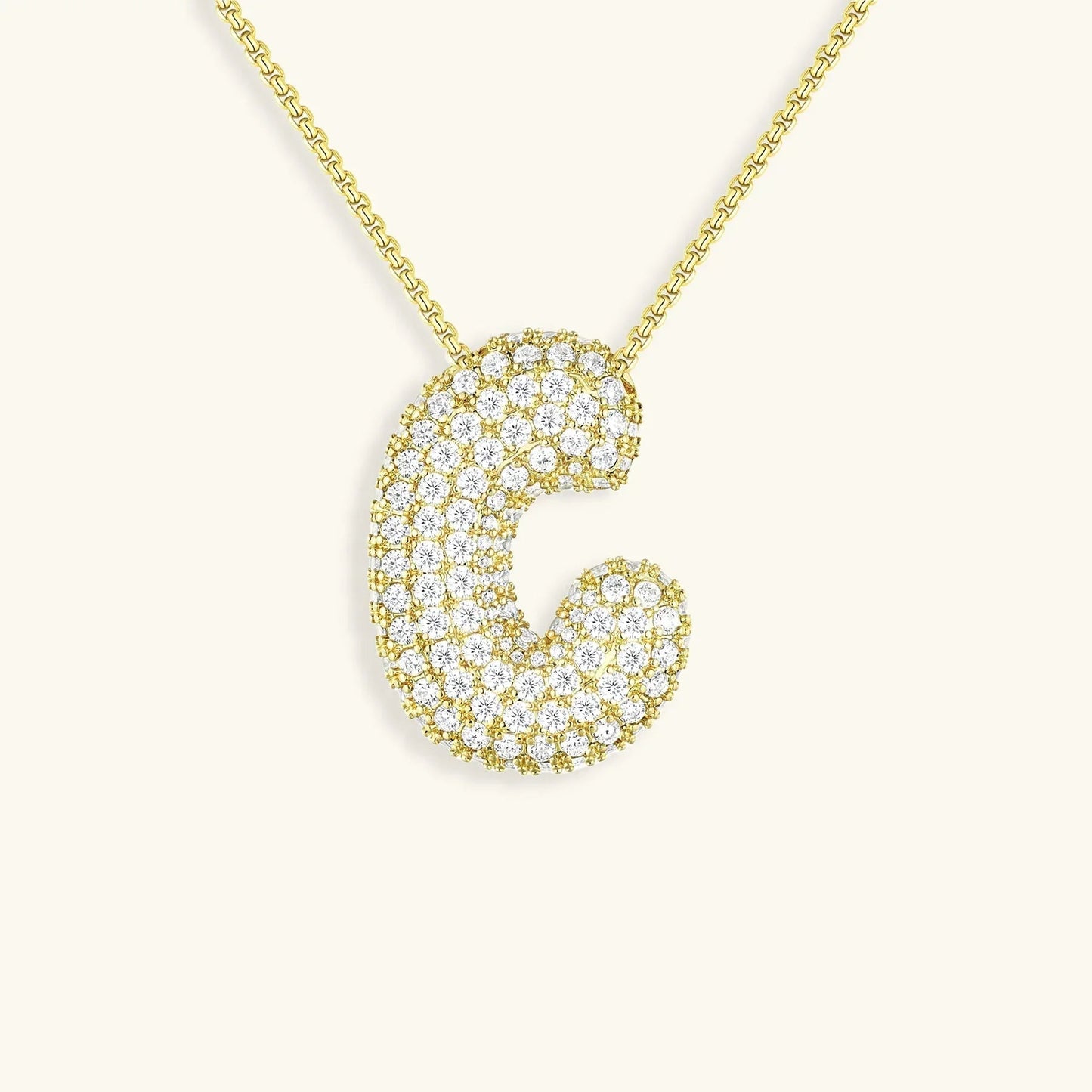 [Royal Vicky]Bubble Initial Diamond Necklace