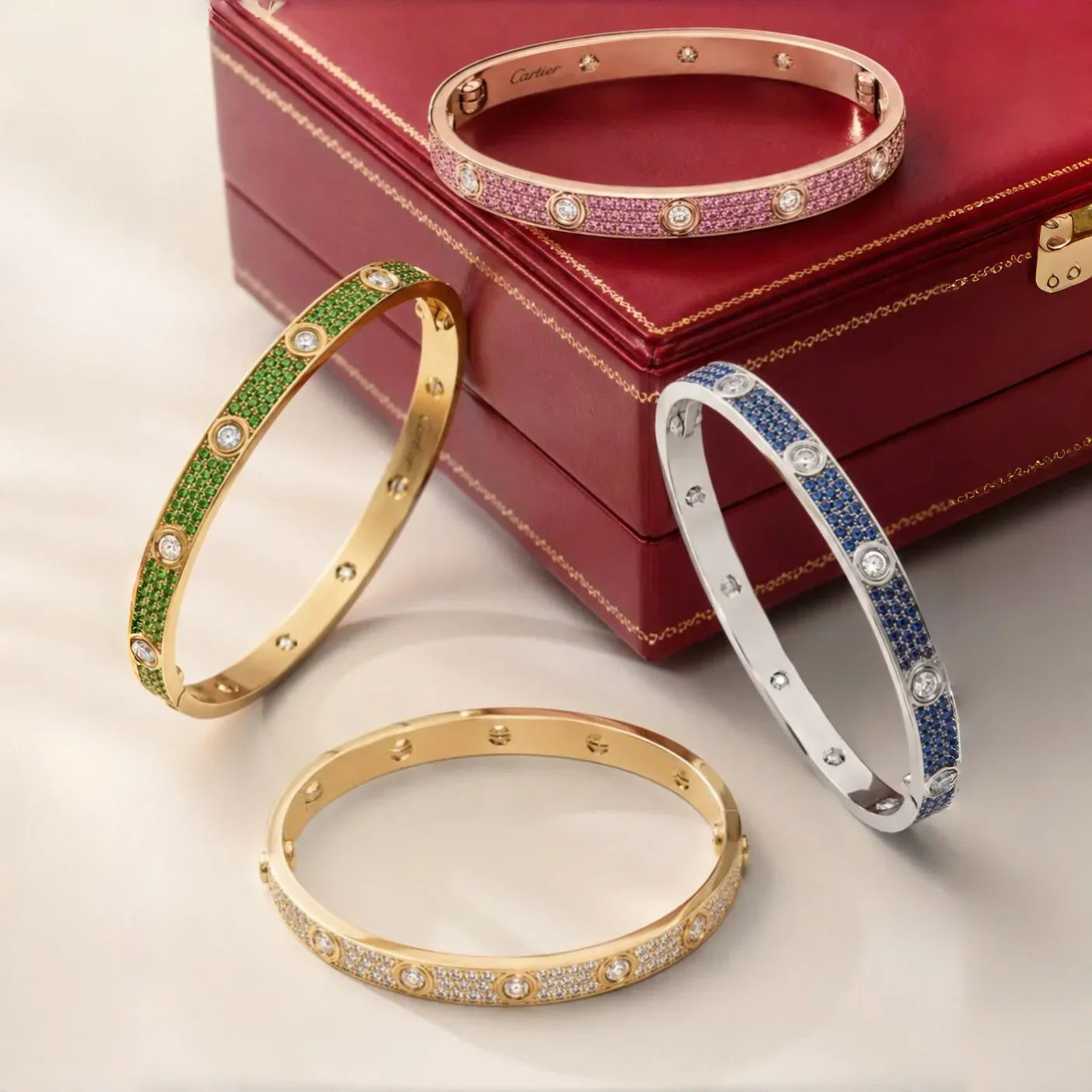 Classic 6.1mm Love Bracelet 10-Diamond Full Pavé