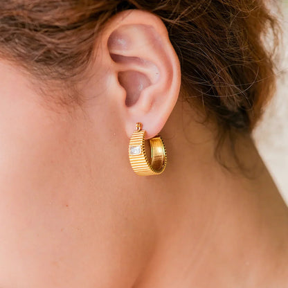 [Royal Vicky]Carole Gold Hoop Earrings