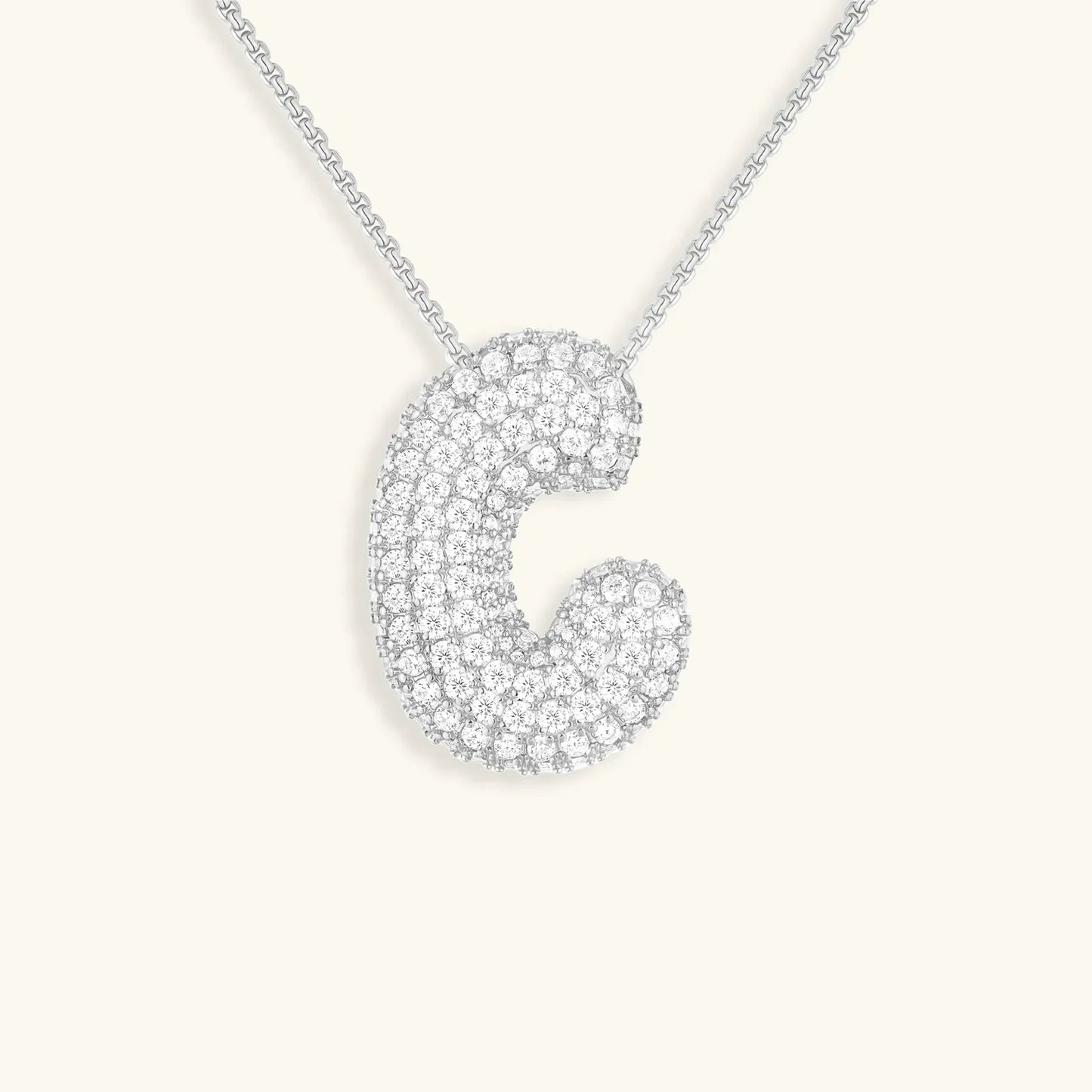 [Royal Vicky]Bubble Initial Diamond Necklace