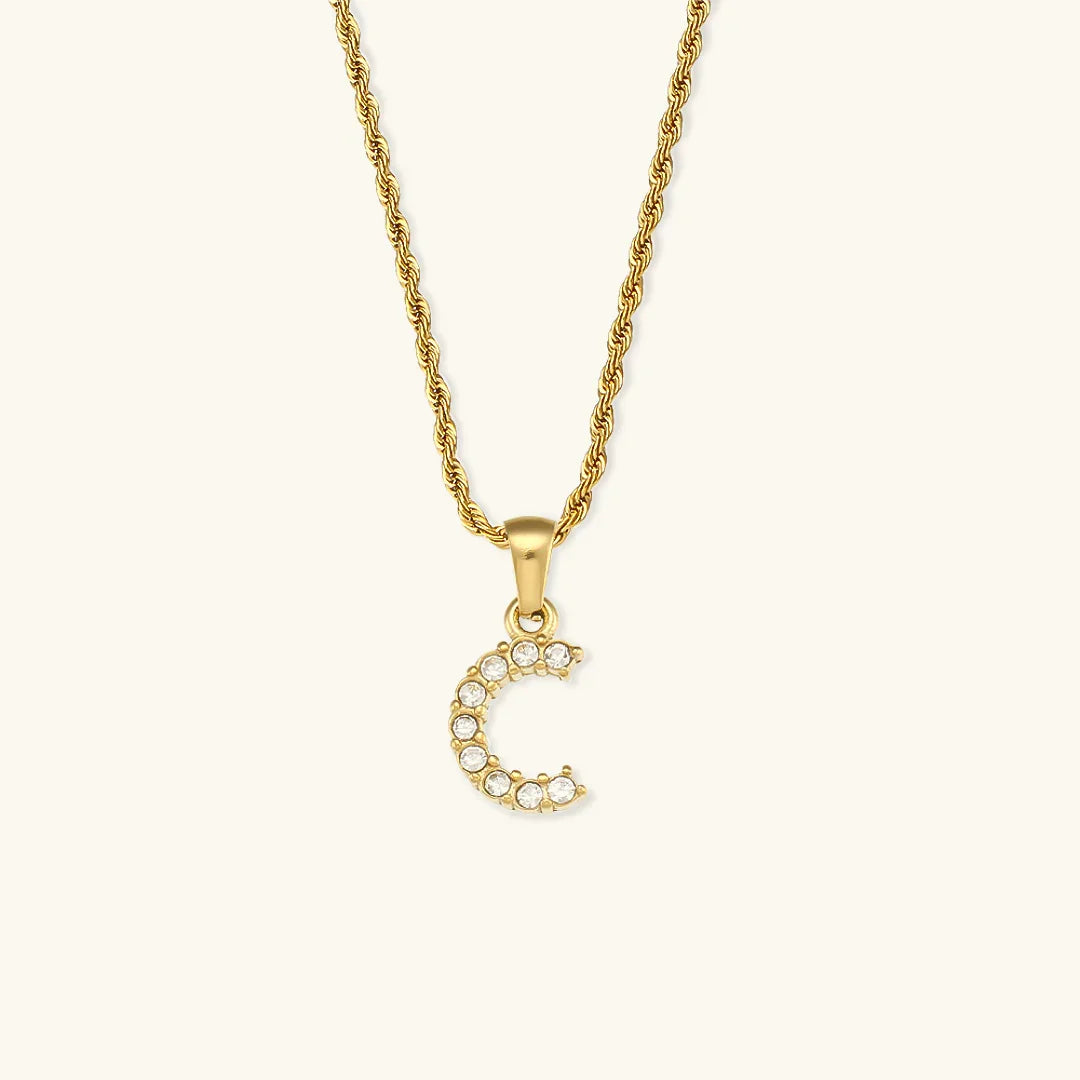 [Royal Vicky]Maeve Letter Initial Diamond Necklace