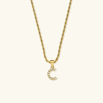 [Royal Vicky]Elodie Initial Letter Pearl Necklace