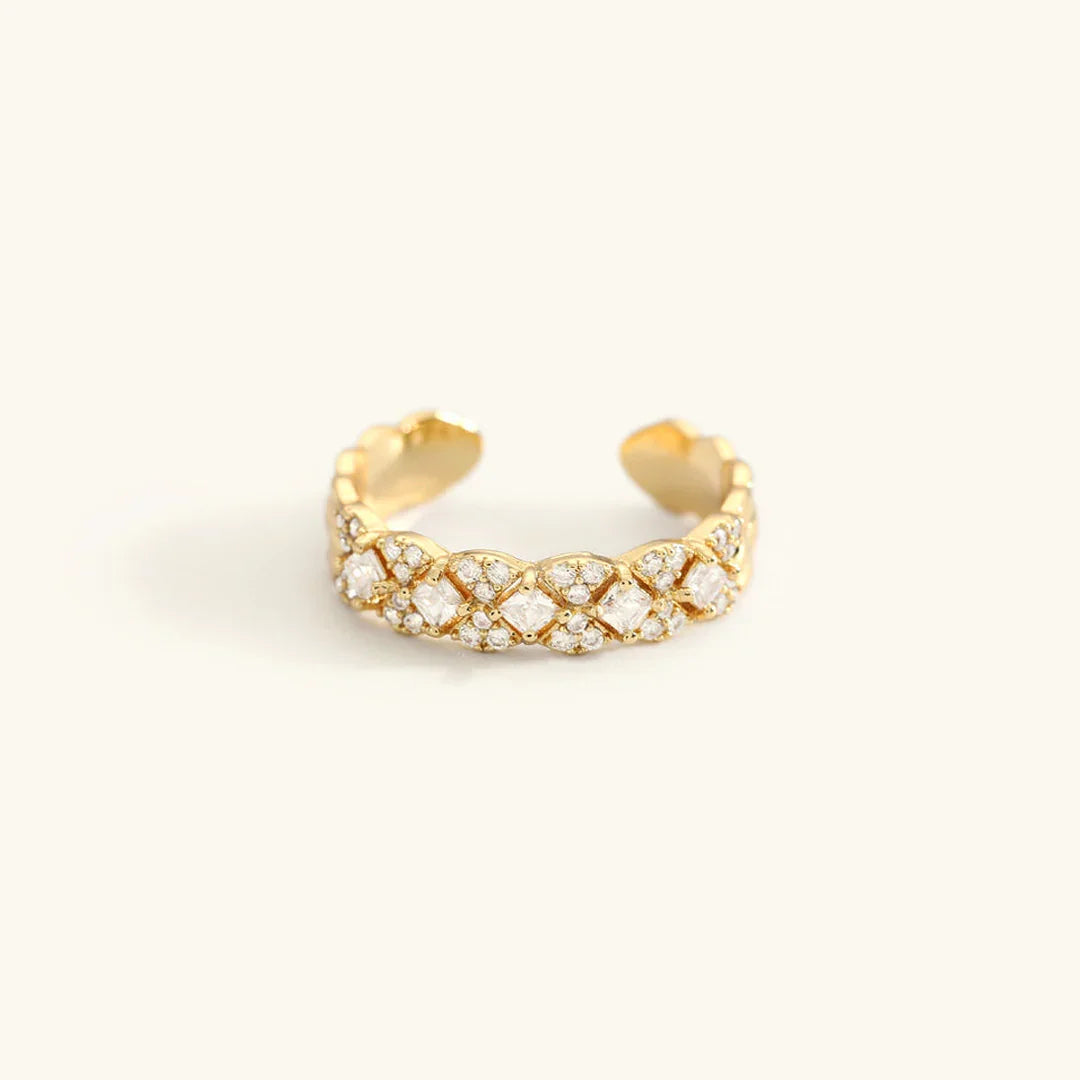 [Royal&Vicky]Camille Gold Gemusterter Ring