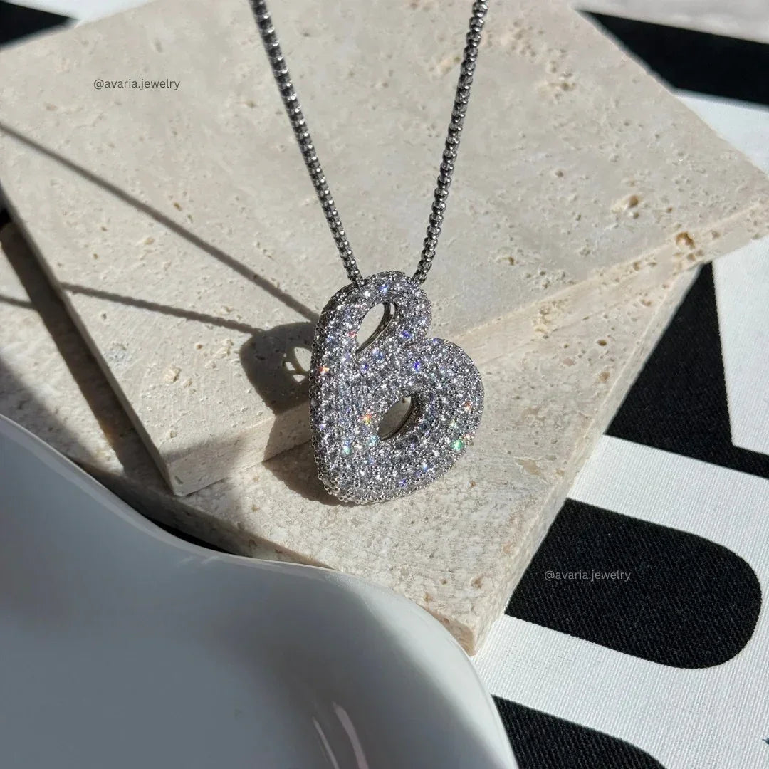 [Royal Vicky]Bubble Initial Diamond Necklace