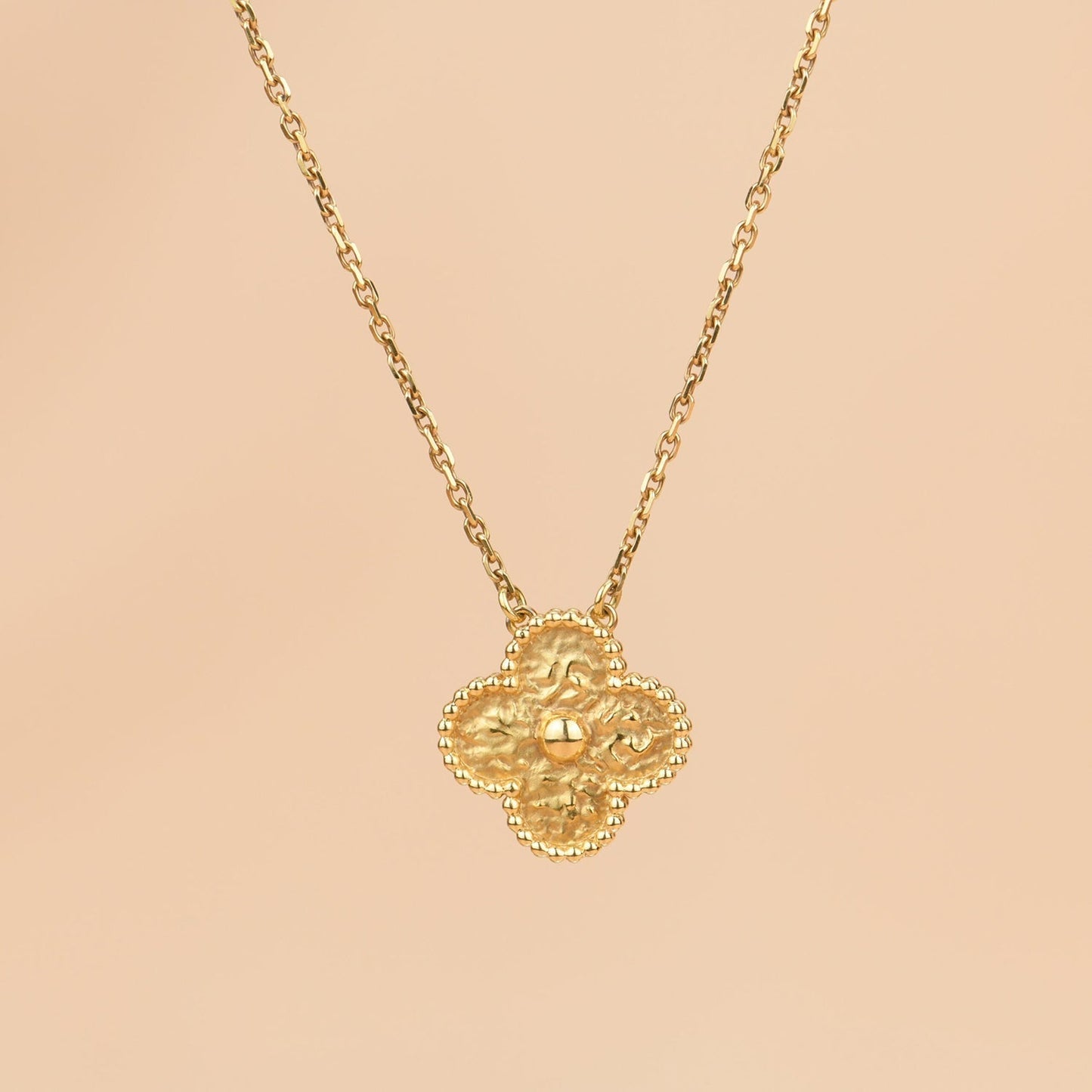 [Vicky]CLOVER 15MM  BRONZING NECKLACE