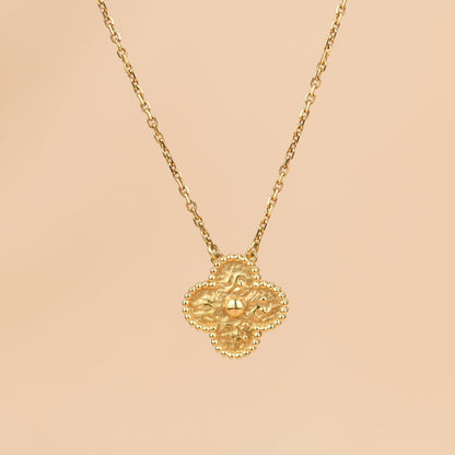 [Vicky]CLOVER 15MM  BRONZING NECKLACE
