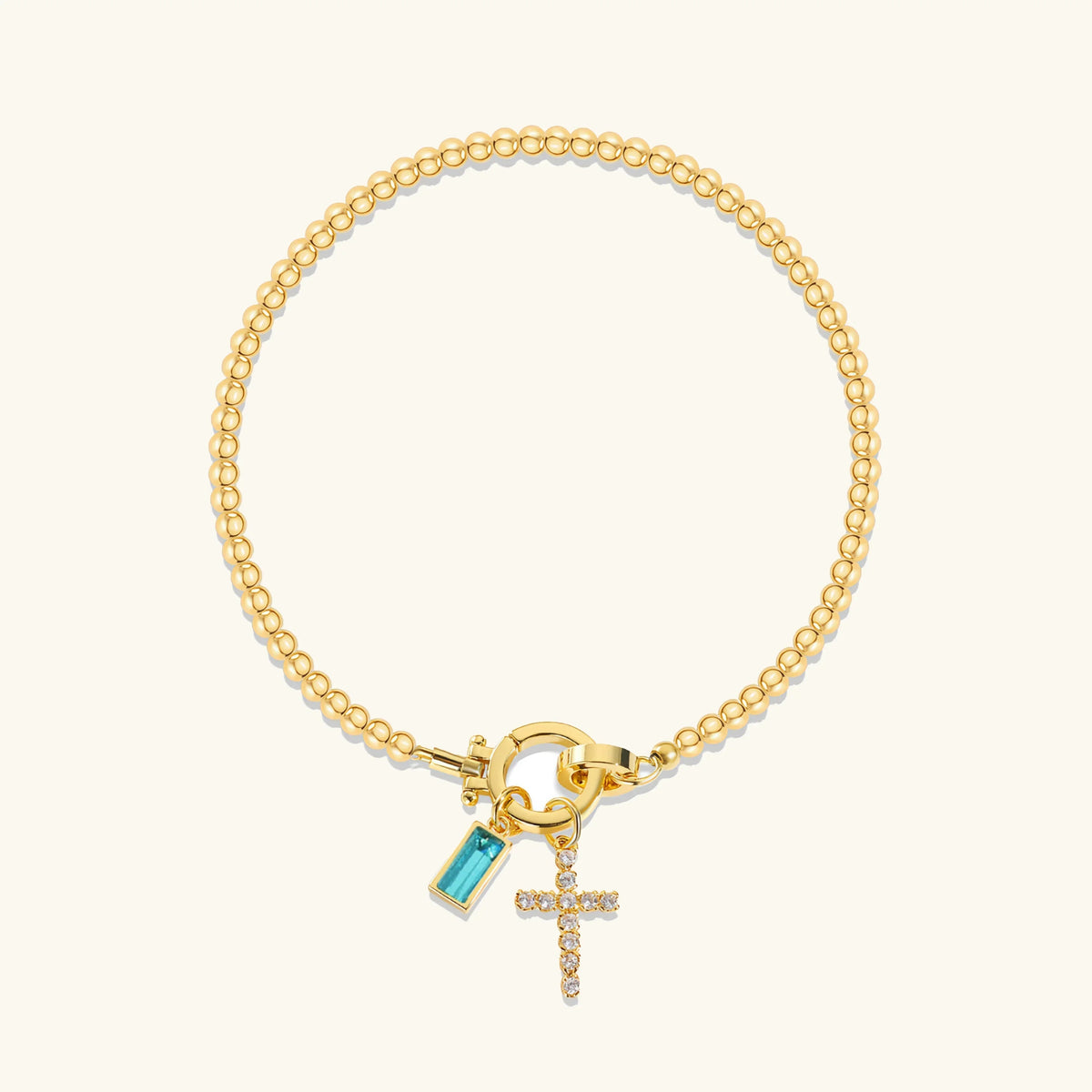 [Royal&Vicky]Amalia Birthstone Cross Bracelet