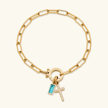[Royal Vicky]Annabella Birthstone Cross Bracelet
