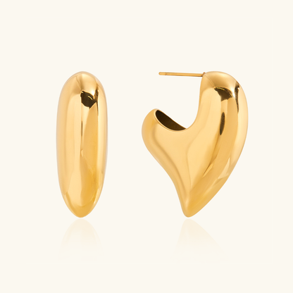[Royal Vicky]Aimee Chunky Heart Gold Earrings