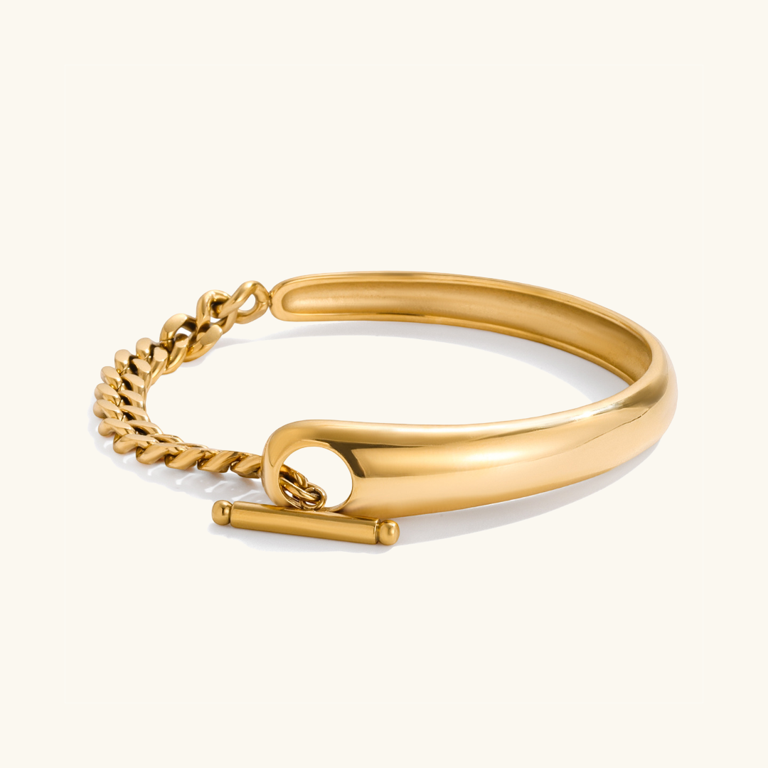 [Royal Vicky]Myrna Chained Gold Bangle
