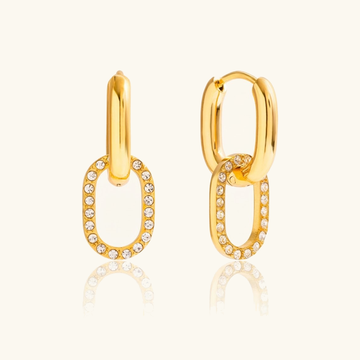 [Royal&Vicky]アイナ ダブルフープ ダイヤモンドピアス