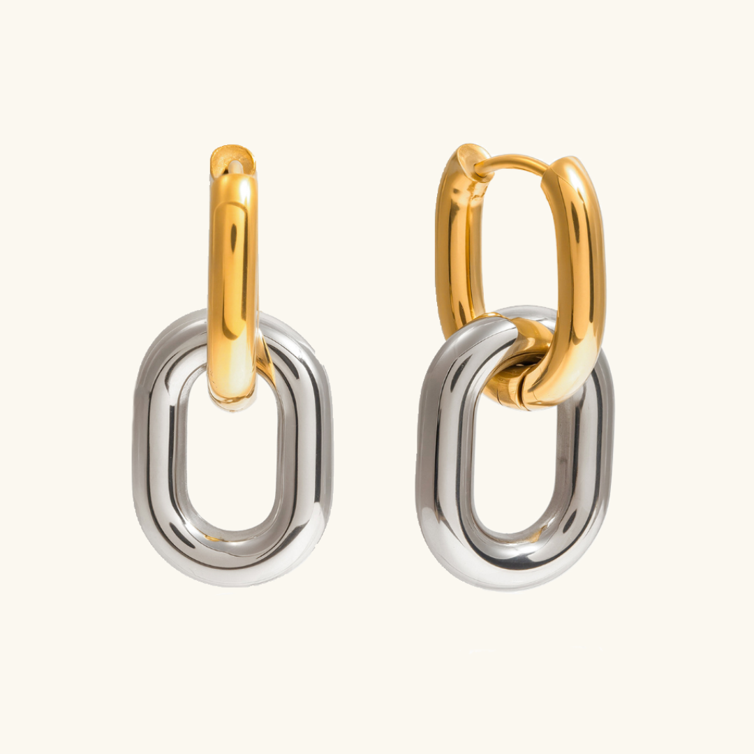 [Royal Vicky]Pippa Two Tone Double Hoops