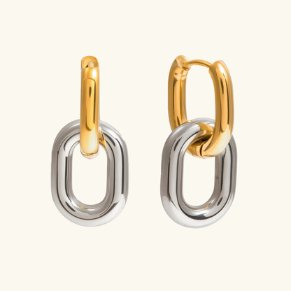 [Royal Vicky]Pippa Two Tone Double Hoops