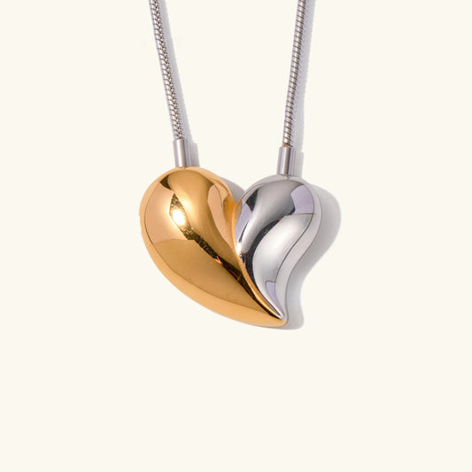 [Royal Vicky]Dorothea Two Tone Heart Necklace