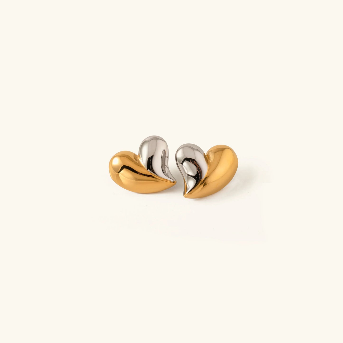 [Royal Vicky]Dorothea Two Tone Heart Earrings