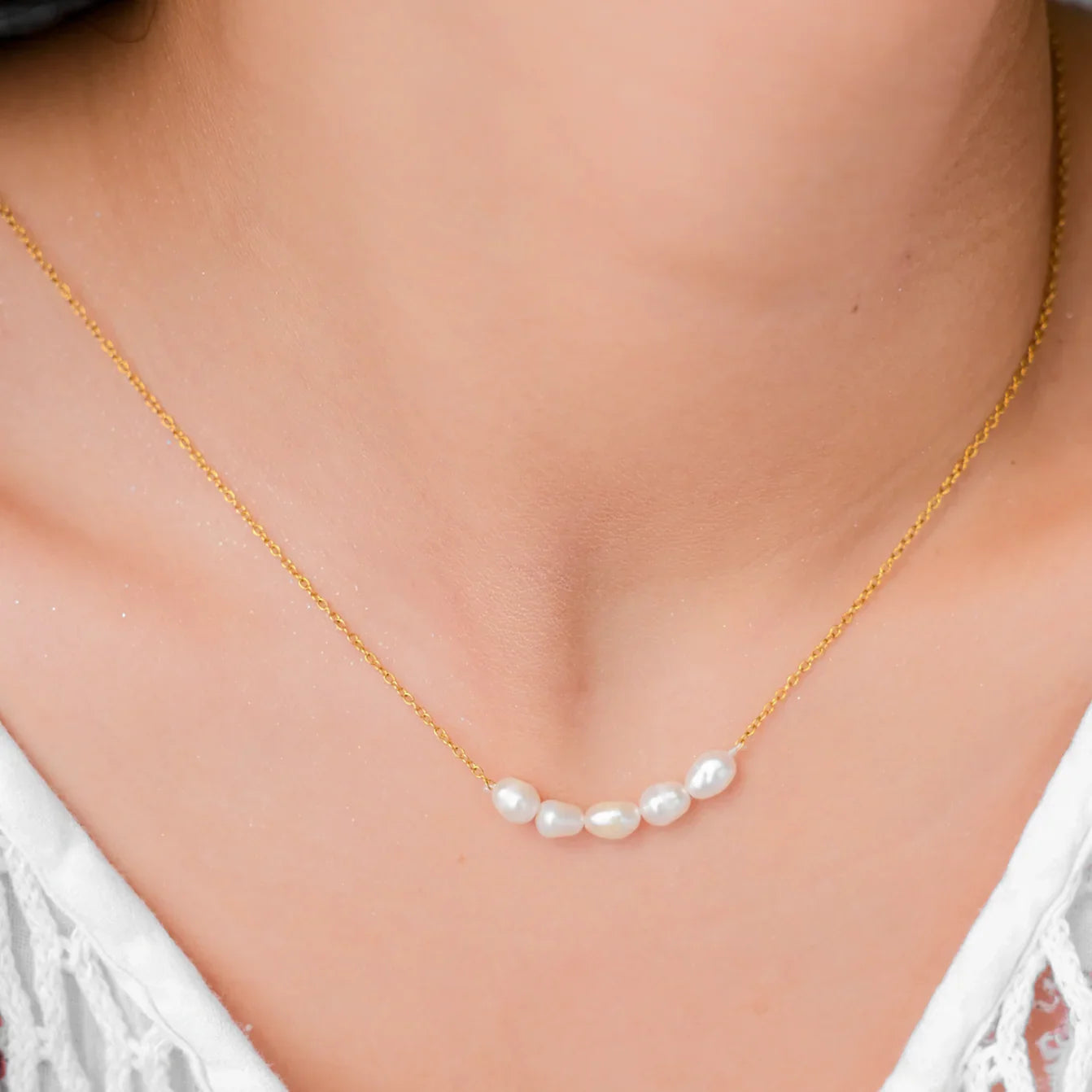 [Royal Vicky]Elle Gold Pearl Necklace