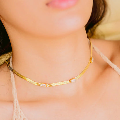 [Royal Vicky]Eve Herringbone Gold Necklace