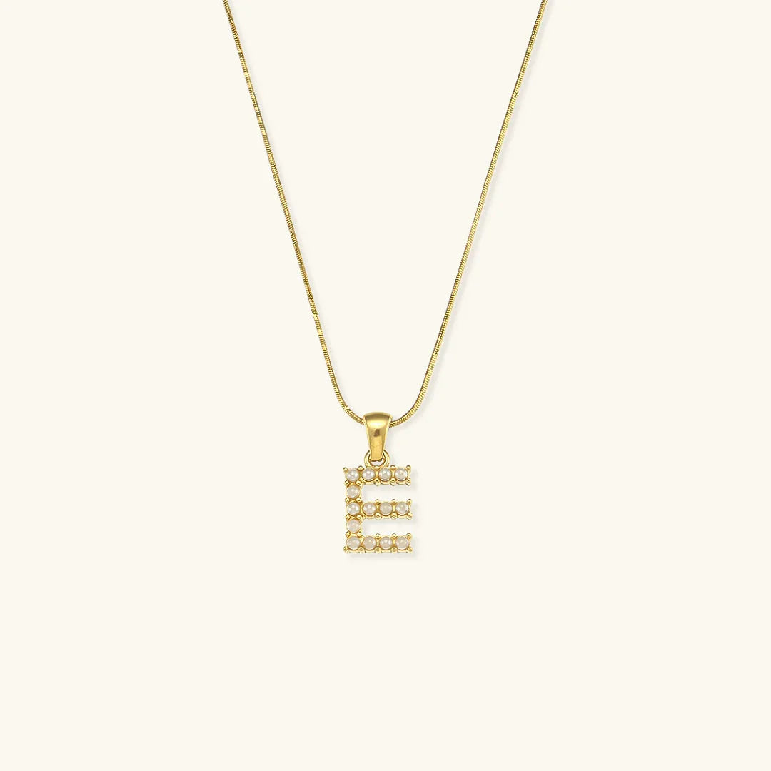 [Royal Vicky]Augustine Initial Letter Pearl Necklace