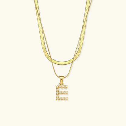 [Royal Vicky]Fiona Layered Gold Initial Letter Necklace