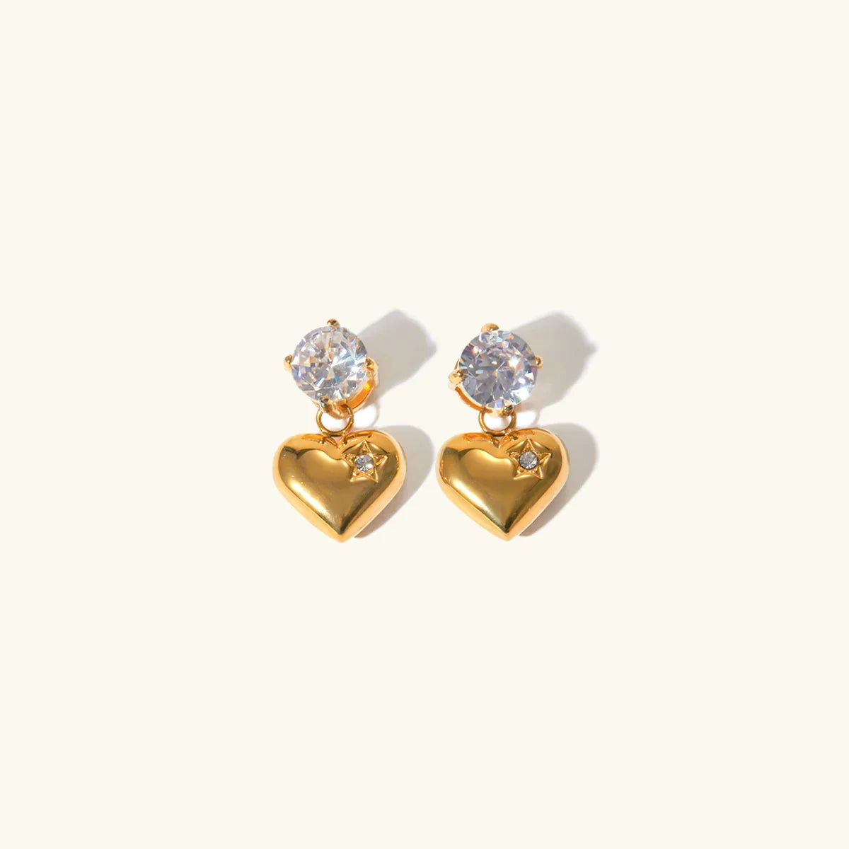 [Royal Vicky]Emmeline Heart Gold Earrings