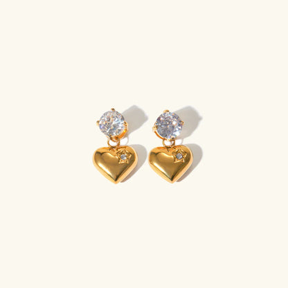 [Royal Vicky]Emmeline Heart Gold Earrings