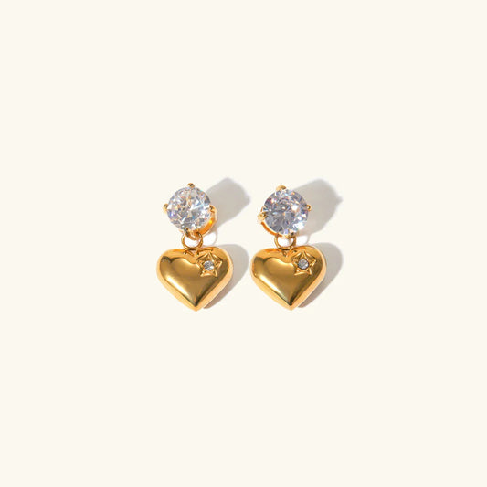 [Royal Vicky]Emmeline Heart Gold Earrings