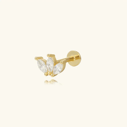 [Royal Vicky]Trio Flat Back Diamond Stud