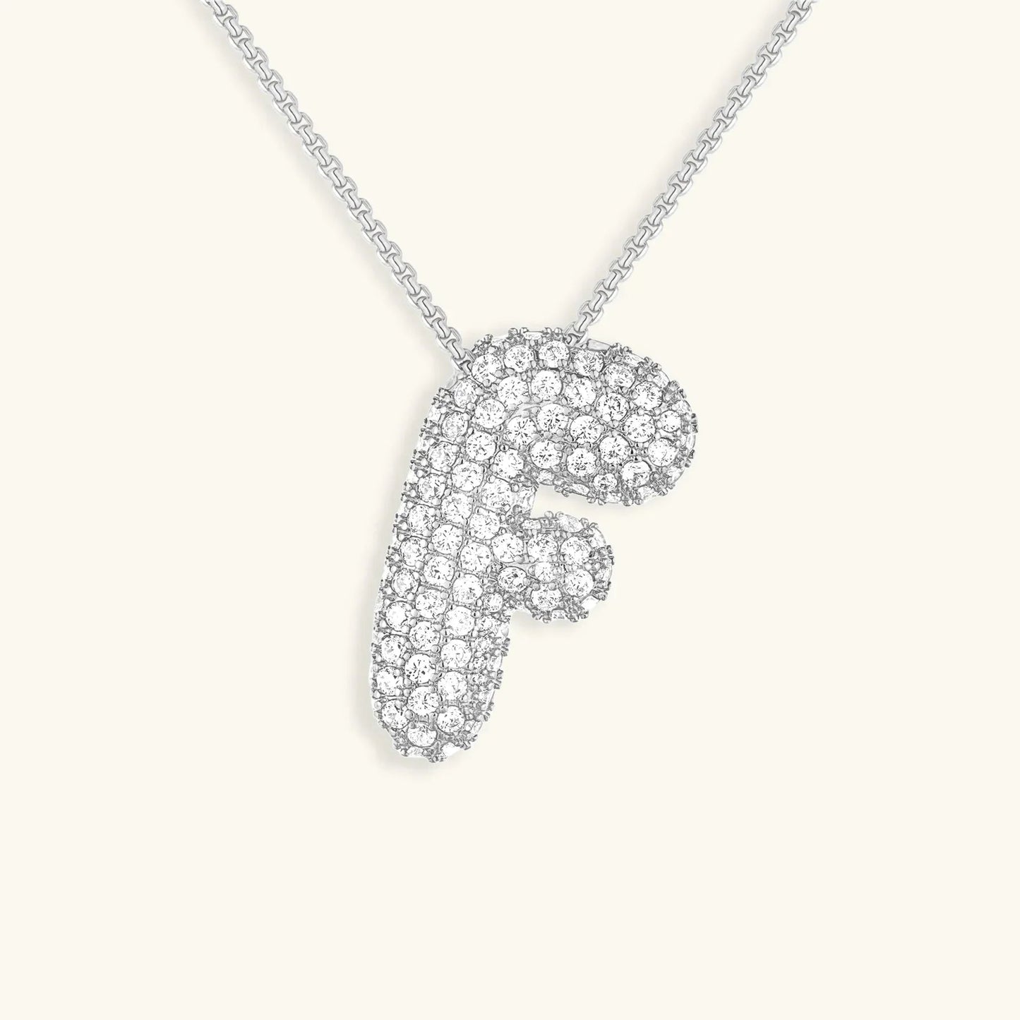 [Royal Vicky]Bubble Initial Diamond Necklace