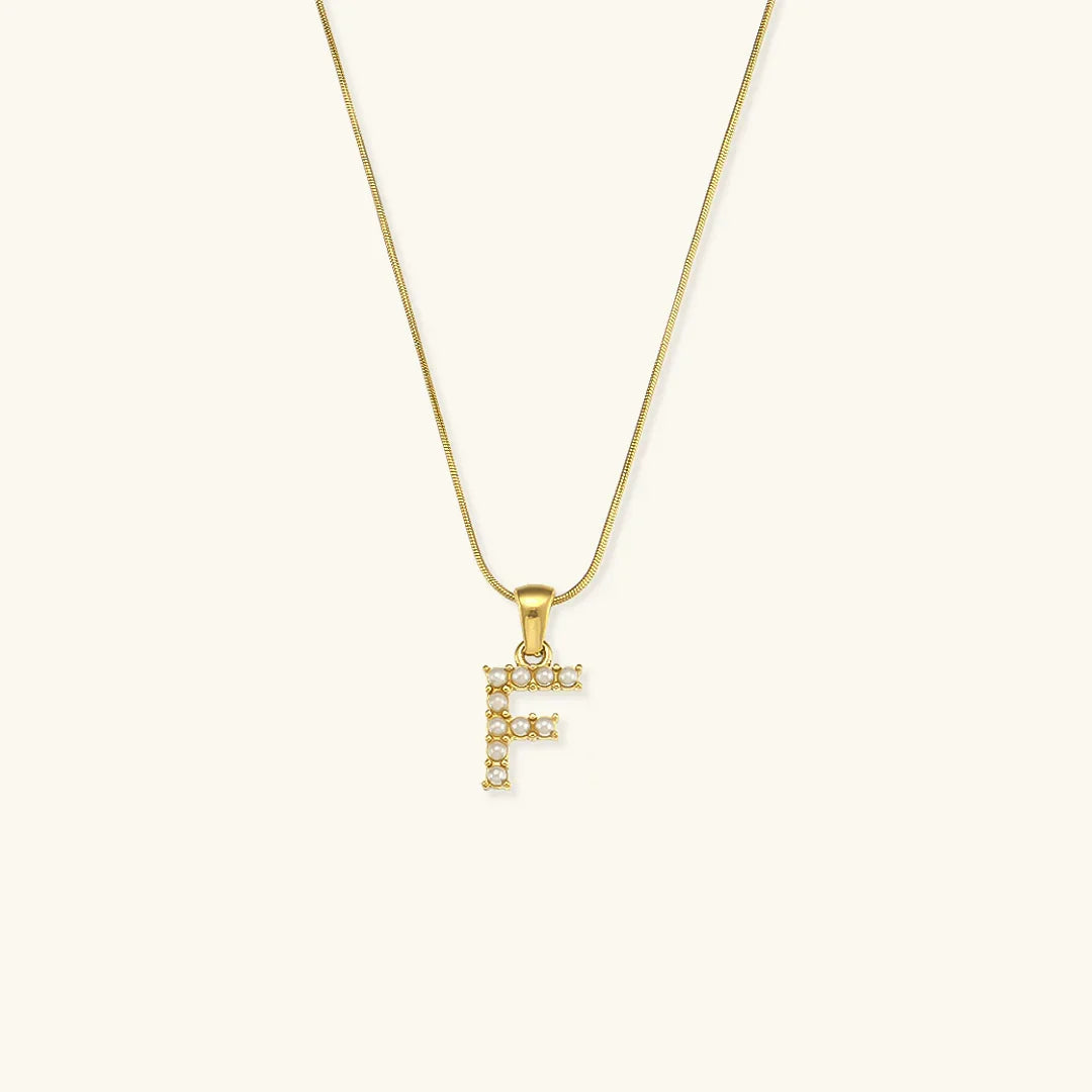 [Royal Vicky]Augustine Initial Letter Pearl Necklace