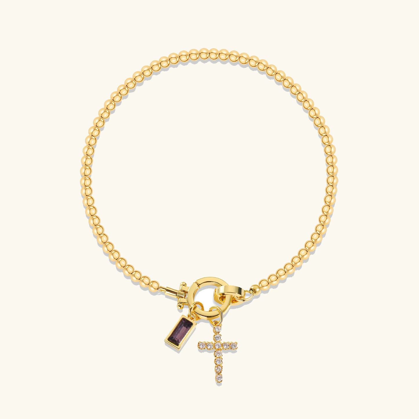 [Royal Vicky]Amalia Birthstone Cross Bracelet