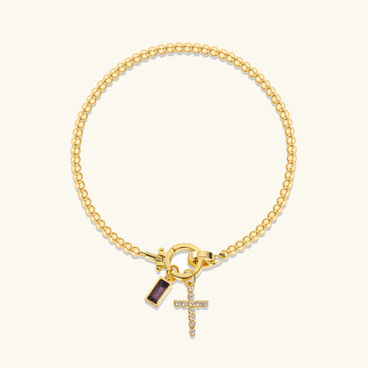 [Royal Vicky]Amalia Birthstone Cross Bracelet