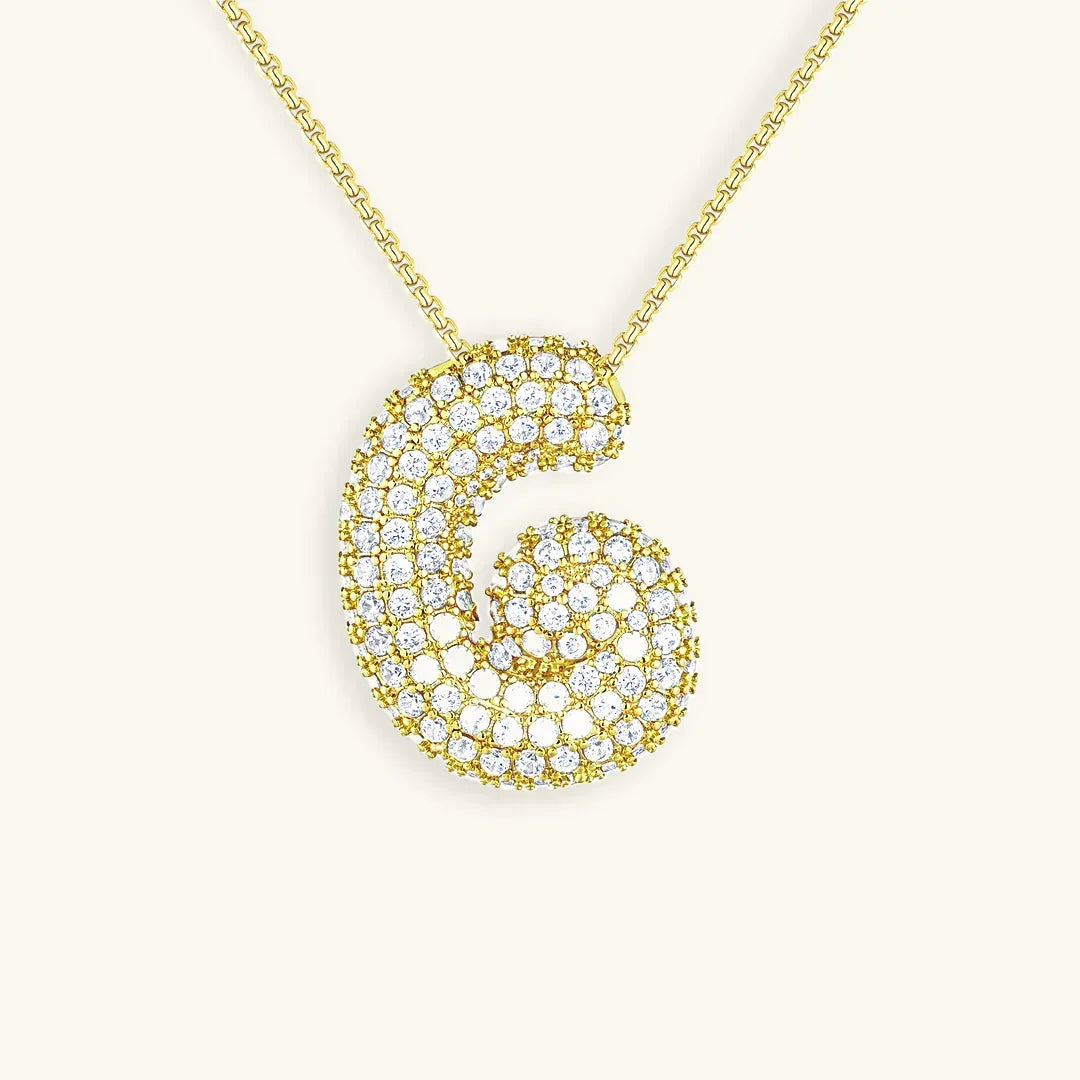 [Royal Vicky]Bubble Initial Diamond Necklace
